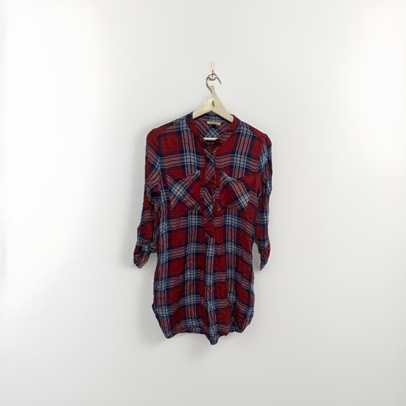 Miami Plaid Rayon Fall Tunic Dress Size Small - Picture 1 of 6